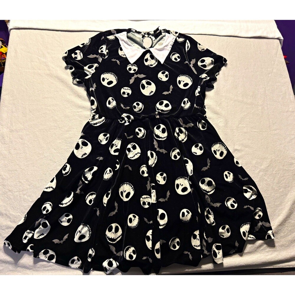 Disney Nightmare Before Christmas Jack Skellington Dress Size 2XL Black White